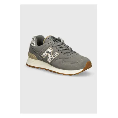 Semišové sneakers boty New Balance 574 šedá barva, WL574IJ2