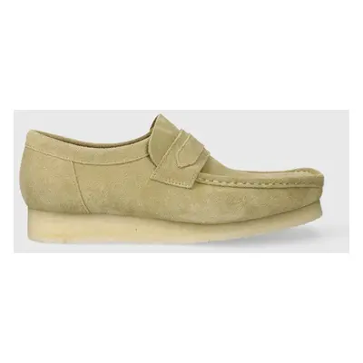 Semišové mokasíny Clarks Originals Wallabee Loafer pánské, béžová barva, 26172504