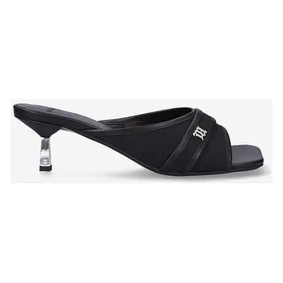 Pantofle MISBHV Sasha Slip On Sandal dámské, černá barva, na malém podpatku, 022BW903 BLACK