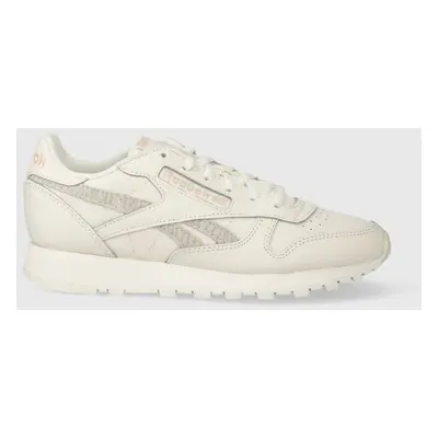 Kožené sneakers boty Reebok CL Leather béžová barva