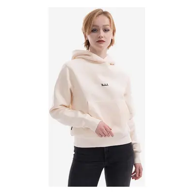 Mikina Woolrich Logo Fleece Hoodie CFWWSW0068FRUT281 dámská, černá barva, s kapucí, hladká