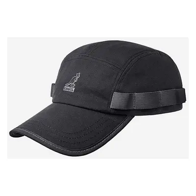 Bavlněná baseballová čepice Kangol Wax Utility 5 Panel černá barva, s aplikací, K5329-BLACK