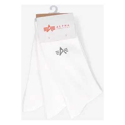 Ponožky Alpha Industries Basic Socks 3-pack bílá barva, 118929.09-white