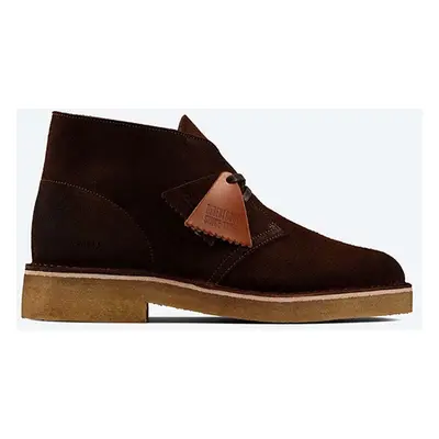 Semišové kotníkové boty Clarks Originals Desert Boot hnědá barva, 26162405