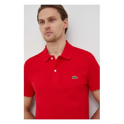 Bavlněné polo tričko Lacoste červená barva, PH4012-001