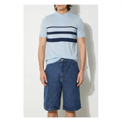 Džínové šortky ICECREAM Denim Carpenter Shorts pánské, tmavomodrá barva, IC24254