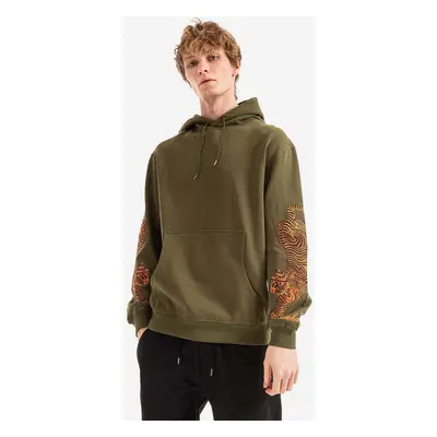 Bavlněná mikina Maharishi Bluza Maharishi 8031 OLIVE pánská, zelená barva, s kapucí, s aplikací,