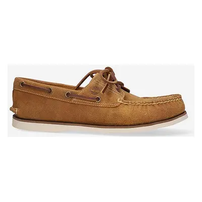 Kožené mokasíny Timberland Classic Boat EK+2 EYE pánské, hnědá barva, A5M1Z-BROWN