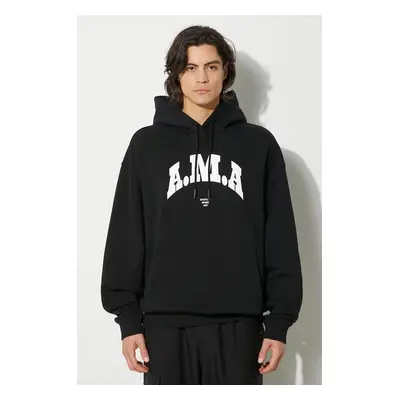 Bavlněná mikina Marcelo Burlon Ama Comfort Hoodie pánská, černá barva, s kapucí, s potiskem, CMB