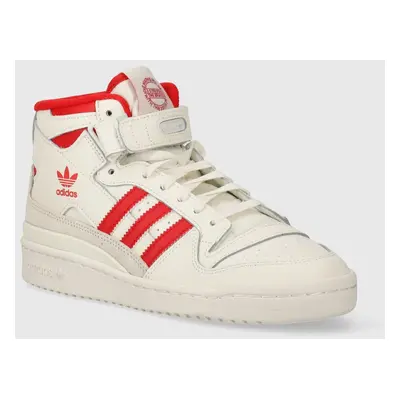 Kožené sneakers boty adidas Originals Forum Mid bílá barva, IG6497