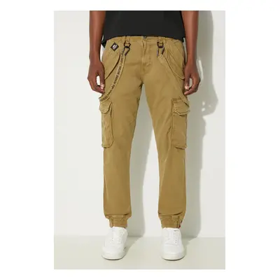 Kalhoty Alpha Industries Utility Pant pánské, zelená barva, přiléhavé, 128202