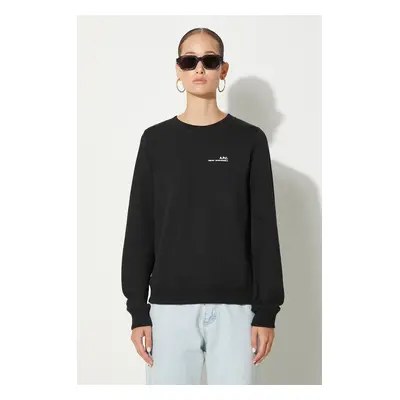 Bavlněná mikina A.P.C. Sweat Item F COEAS-F27663 BLACK dámská, černá barva, s potiskem