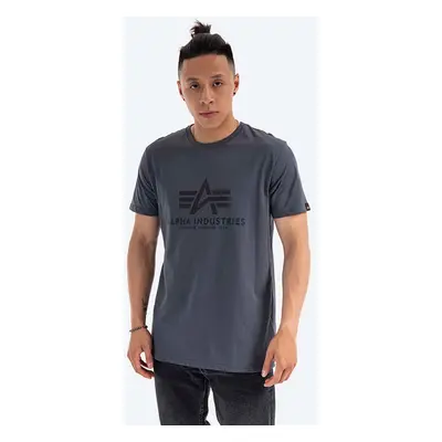 Bavlněné tričko Alpha Industries Basic T-Shirt šedá barva, 100501.412