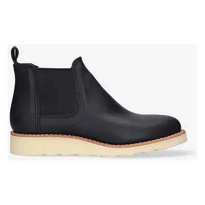 Kožené kotníkové boty Red Wing dámské, černá barva, na plochém podpatku, 3444.Classic-Black