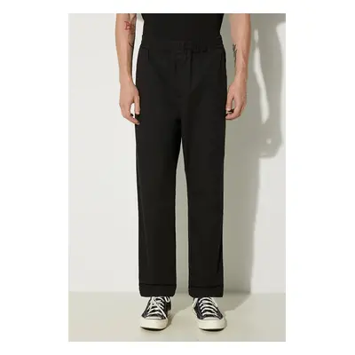 Bavlněné kalhoty Carhartt WIP Flint Pant černá barva, jednoduché, I029919.BLACK-BLACK