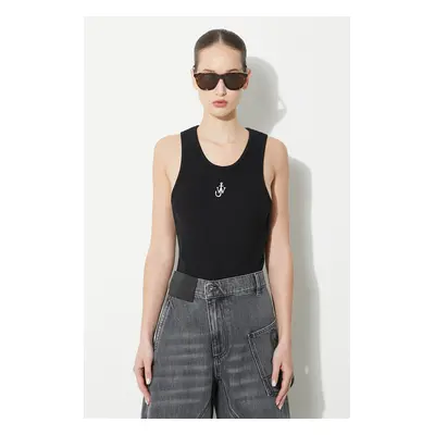 Bavlněný top JW Anderson Anchor Embroidery Tank Top černá barva, JO0205.PG1512.999