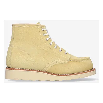 Semišové boty Red Wing dámské, béžová barva, na plochém podpatku, 3423.Classic-Yellow