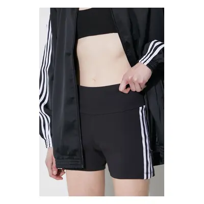 Kraťasy adidas Originals dámské, černá barva, vzorované, high waist, IP2980