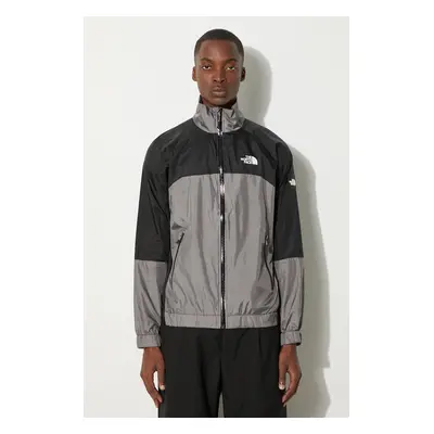 Bunda The North Face Wind Shell Full Zip pánská, šedá barva, přechodná, NF0A879FRPI1