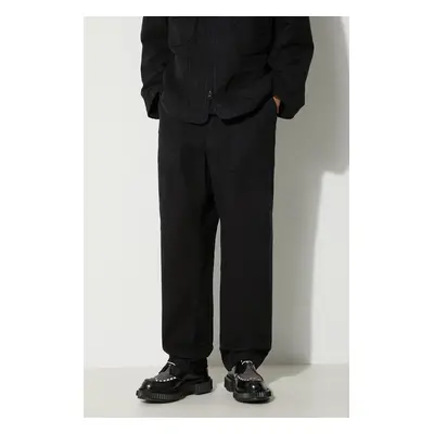 Bavlněné kalhoty Engineered Garments Fatigue Pant černá barva, jednoduché, 23F1F004.SD010