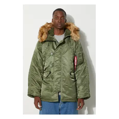 Bunda Alpha Industries N3B 100106 01 pánská, zelená barva, zimní