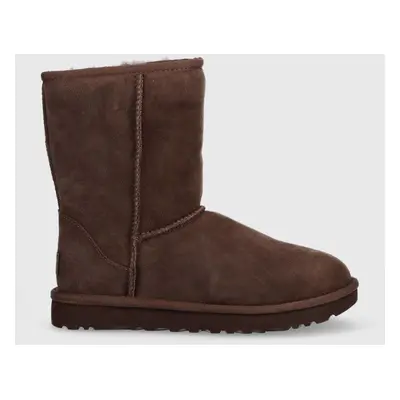 Semišové sněhule UGG W Classic Short II hnědá barva, 1016223.BCDR