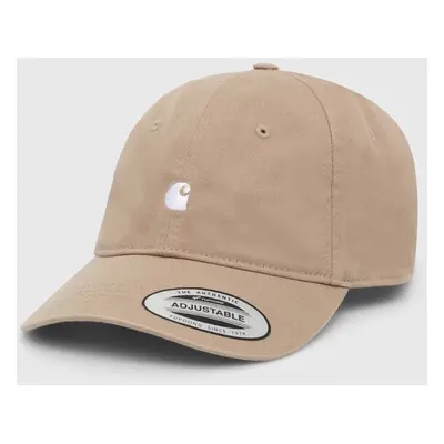 Bavlněná baseballová čepice Carhartt WIP Madison Logo Cap béžová barva, s aplikací, I023750.25WX