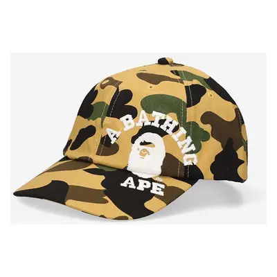 Bavlněná baseballová čepice A Bathing Ape žlutá barva, 001CPI801009M-YELLOW