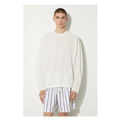 Bavlněné tričko s dlouhým rukávem MKI MIYUKI ZOKU Loose Gauge Long Sleeve bílá barva, LOOSE.GAUG