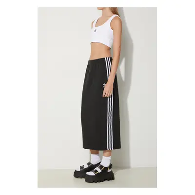 Sukně adidas Originals Knitted Skirt černá barva, midi, IY7279