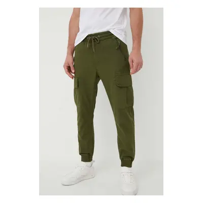 Bavlněné kalhoty Alpha Industries Ripstop Jogger zelená barva, 116201.142