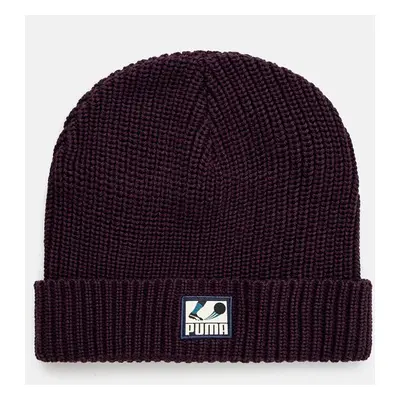 Bavlněná čepice Puma Classics Graphic Short Beanie fialová barva, 025680