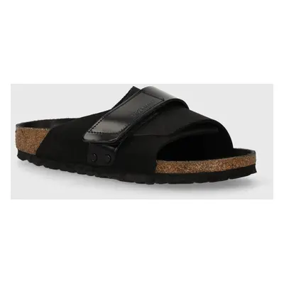 Nubukové pantofle Birkenstock Kyoto černá barva, 1026516