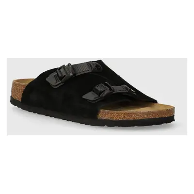 Semišové pantofle Birkenstock Zürich dámské, černá barva, 1026783