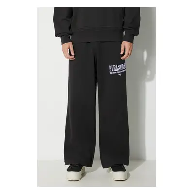 Bavlněné tepláky Puma PUMA x PLEASURES Sweatpants černá barva, s aplikací, 620882