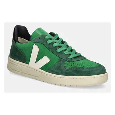 Semišové sneakers boty Veja V-10 zelená barva, VX0303671B