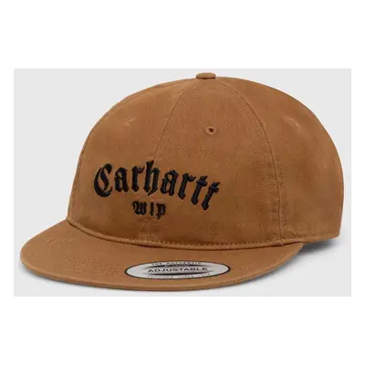 Kšiltovka Carhartt WIP Onyx Cap hnědá barva, s aplikací, I032899.08WXX