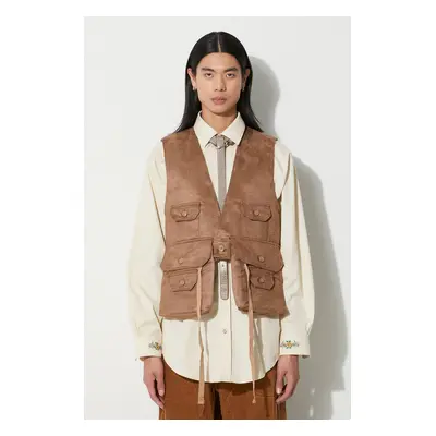 Vesta Engineered Garments Fowl Vest hnědá barva, 23F1C002.CT253