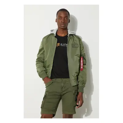 Bunda Alpha Industries MA-1 TT Hood BP Ref. 106103 01 pánská, zelená barva, přechodná