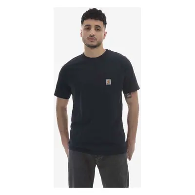 Bavlněné tričko Carhartt WIP S/S Pocket T-Shirt tmavomodrá barva, I030434