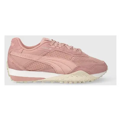 Semišové sneakers boty Puma růžová barva