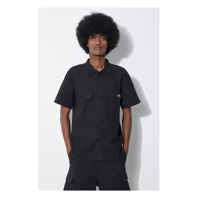 Bavlněná košile Stan Ray Cpo Short Sleeve černá barva, slim, s klasickým límcem, SS2401963