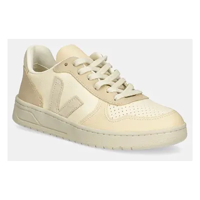 Kožené sneakers boty Veja V-10 béžová barva, VX0503673A