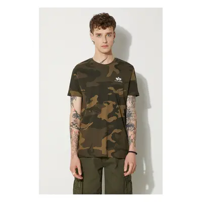 Bavlněné tričko Alpha Industries zelená barva, 188505C.239-green