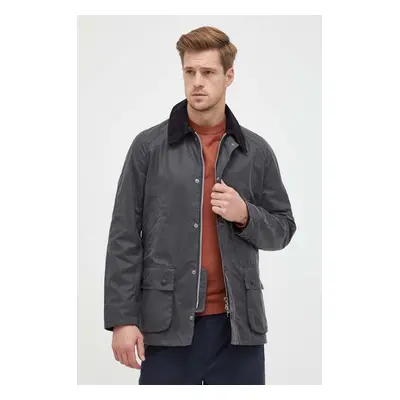 Bunda Barbour Ashby Wax Jacket pánská, šedá barva, přechodná