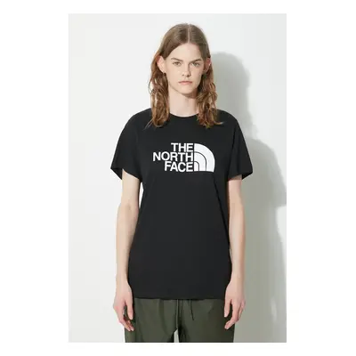 Bavlněné tričko The North Face W S/S Relaxed Easy Tee černá barva, NF0A87N9JK31