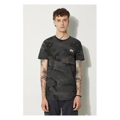 Bavlněné tričko Alpha Industries šedá barva, 128507C.125-grey