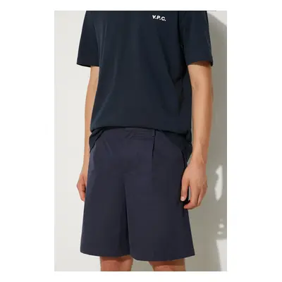 Bavlněné šortky A.P.C. Short Terry tmavomodrá barva, COGBM-H10129 MARINE