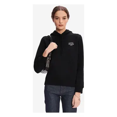 Bavlněná mikina A.P.C. Hoodie Manuela dámská, růžová barva, s kapucí, aplikací, COEZD-F27760 BRI