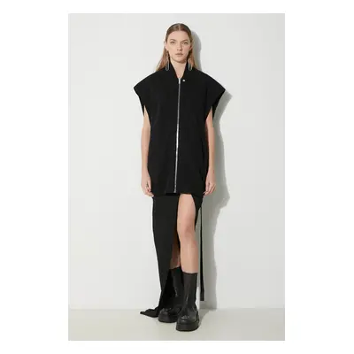 Džínová vesta Rick Owens Jumbo Flight Vest černá barva, DS01D1118.RIG.09